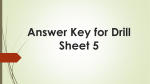 Answer Key for Drill Sheet 5