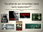 So what do we remember since early September?