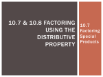 10.7 Factoring using the distributive property