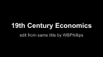 19th Century Economics