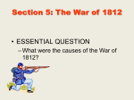 Section 5: The War of 1812