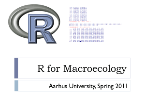 R for Macroecology Lecture 1