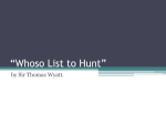 Whoso List to Hunt