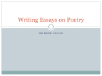 Writing about Poetry - Victoria University WWW Staff