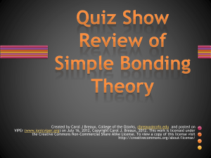 Quiz Show Review of Simple Bonding Theory