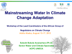 Mainstreaming Water In Climate Change Adaptation