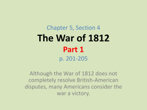 The War of 1812 - El Segundo Middle School