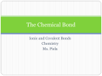 Ionic and Covalent Bonding - Fall River Public Schools