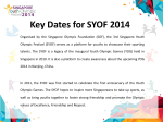Key Dates for SYOF 2014