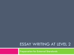 Essay Writing at Level 3