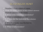 SCAVENGER HUNT First Part of Industrial Revolution Quick Review