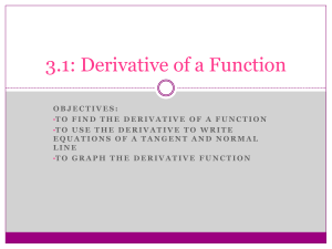 3.1: Derivative of a Function