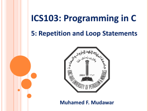 Repetition and Loop Statements