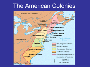 The American Colonies