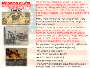 Alabama at War: Conflict between the North and South Chapter 5