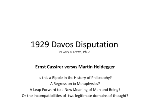 1929 Davos Disputation - The Dallas Philosophers Forum