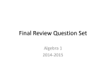 Final Review Question Set