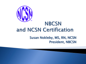 NBCSN and NCSN Certification - National Board for Certification of