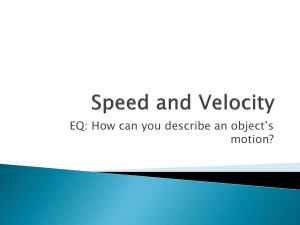 Speed and Velocity