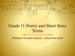 Grade 11 Poetry and Short Story Terms
