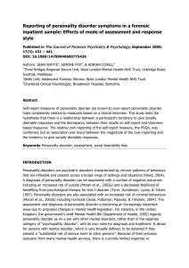 Reporting of personality disorder symptoms in a forensic inpatient