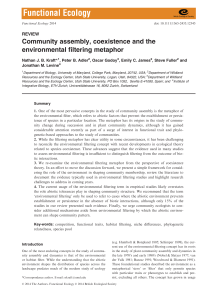 Community assembly, coexistence and the environmental filtering