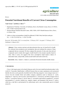 Potential Nutritional Benefits of Current Citrus Consumption