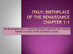 Italy: Birthplace of the Renaissance