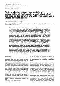 Factors affecting growth and antibiotic susceptibility of Helicobacter