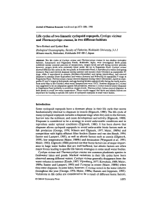 Life cycles of two limnetic cyclopoid copepods