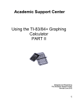 Using the TI-83/84+ Graphing Calculator PART II