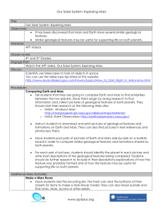 Lesson Plan for "Our Solar System: Exploring Mars"