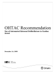 OHTAC Recommendation - Health Quality Ontario