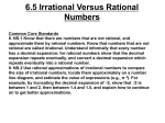 6.5 Irrational Versus Rational Numbers