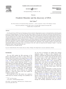 Friedrich Miescher and the discovery of DNA