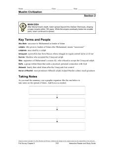 Warm Up # 20B -- Spread of Islam - British-Honors