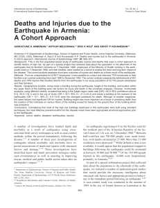 Deaths and Injuries due to the Earthquake in Armenia: A Cohort