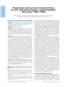 Population and survival characteristics of cats with hypertrophic