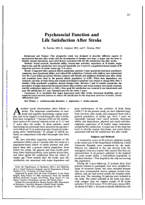 Psychosocial Function and Life Satisfaction After Stroke