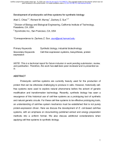 Development of prokaryotic cell-free systems for synthetic