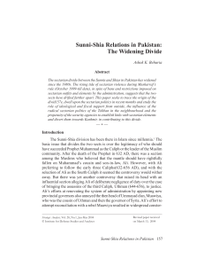 Sunni-Shia Relations in Pakistan - Institute for Defence Studies and