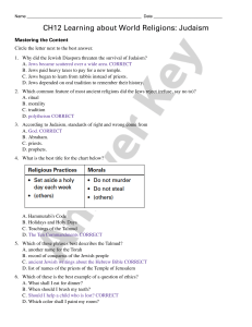 CH12 Learning about World Religions: Judaism