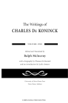 charles de koninck - University of Notre Dame