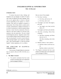 ENGLISH ELLIPTICAL CONSTRUCTION