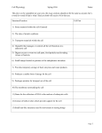 Cell Physiology Spring 2016 Name: This test is