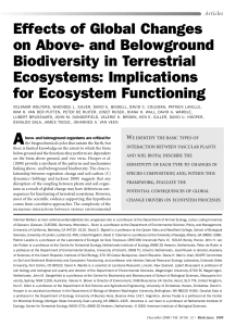 and Belowground Biodiversity in Terrestrial Ecosystems
