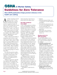 Guidelines for Zero Tolerance: New OSHA publication helps prevent