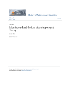 Julian Steward and the Rise of Anthropological Theory