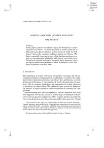 page 135 ADAPTIVE LOGICS FOR QUESTION EVOCATION