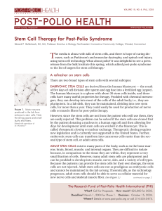 Stem Cell Therapy for Post-Polio Syndrome - Post